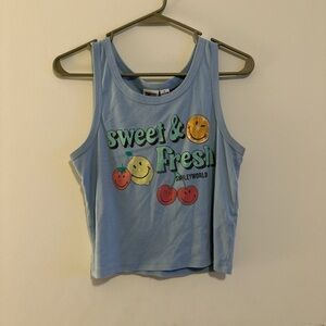 SmileyWorld Blue Tank Top - Sweet & Fresh Design